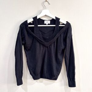 Feel The Piece Terre Jacobs 100% Cashmere Black Off Shoulder Sweater XS/S